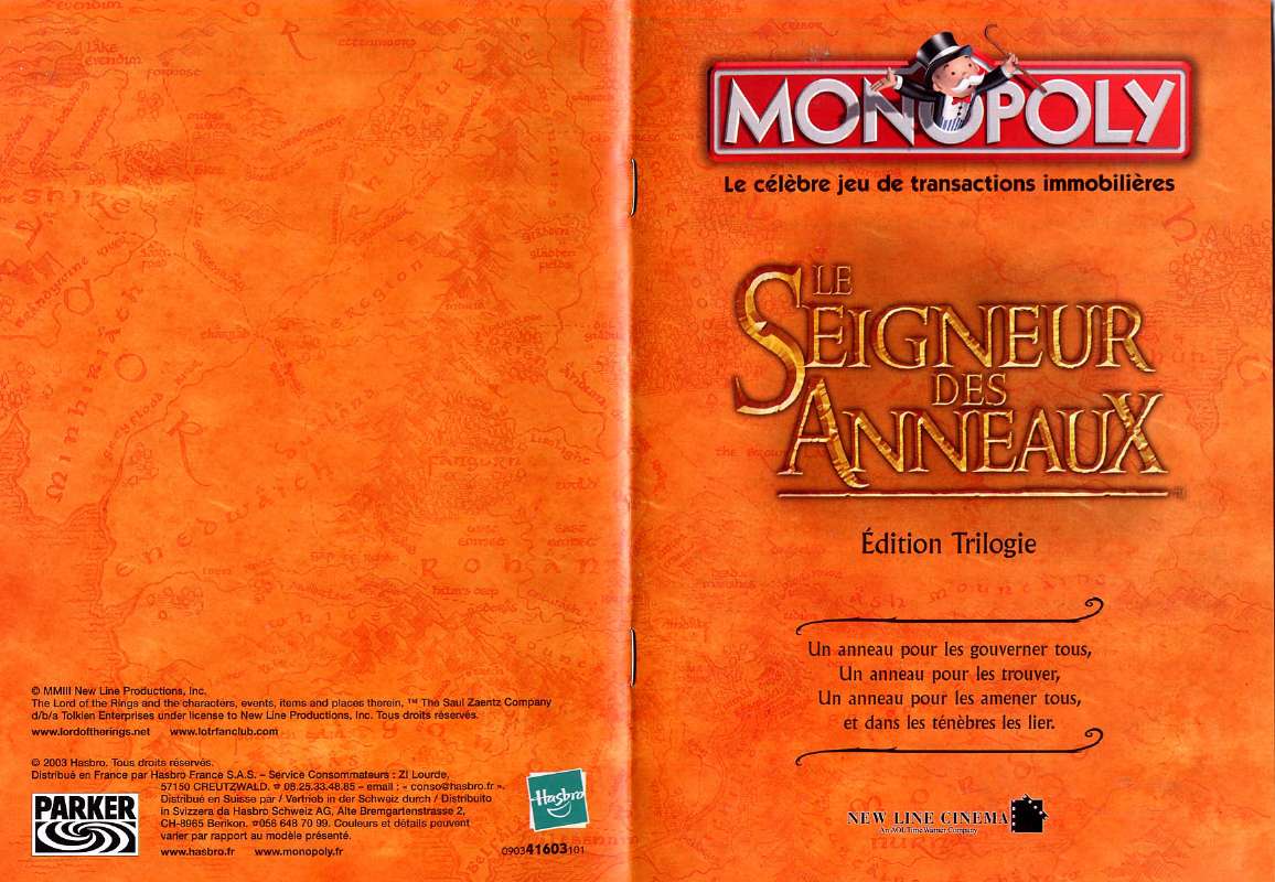 Notice HASBRO MONOPOLY SEIGNEUR DES ANNEAUX microordinateur portable Trouver une solution à